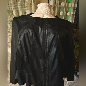 Faux Leather & Lace Jacket